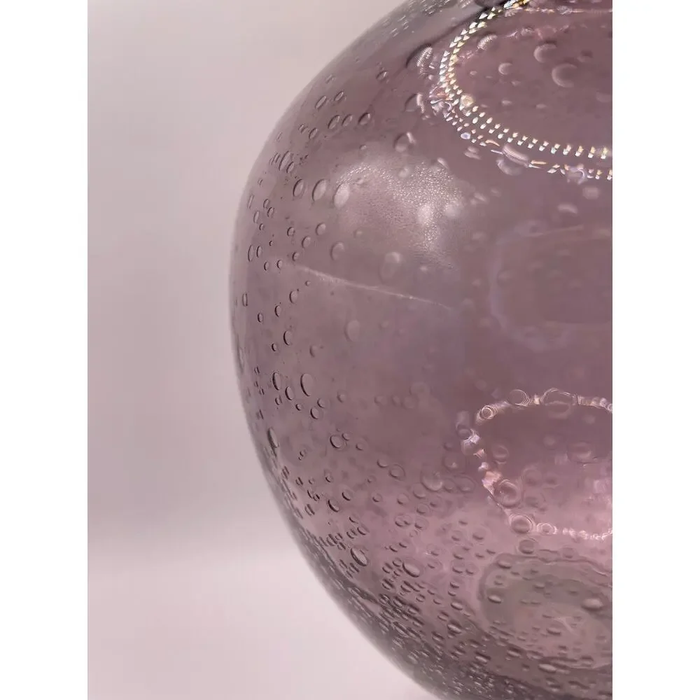 Handblown Purple Glass Vase With Clear Base- Pre-owned- Vase only.